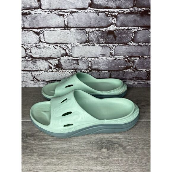Hoka Ora Recovery Slides 3 Mist Green Trellis Slides Sandals Men Sz 12M US/45EU - Picture 15 of 16